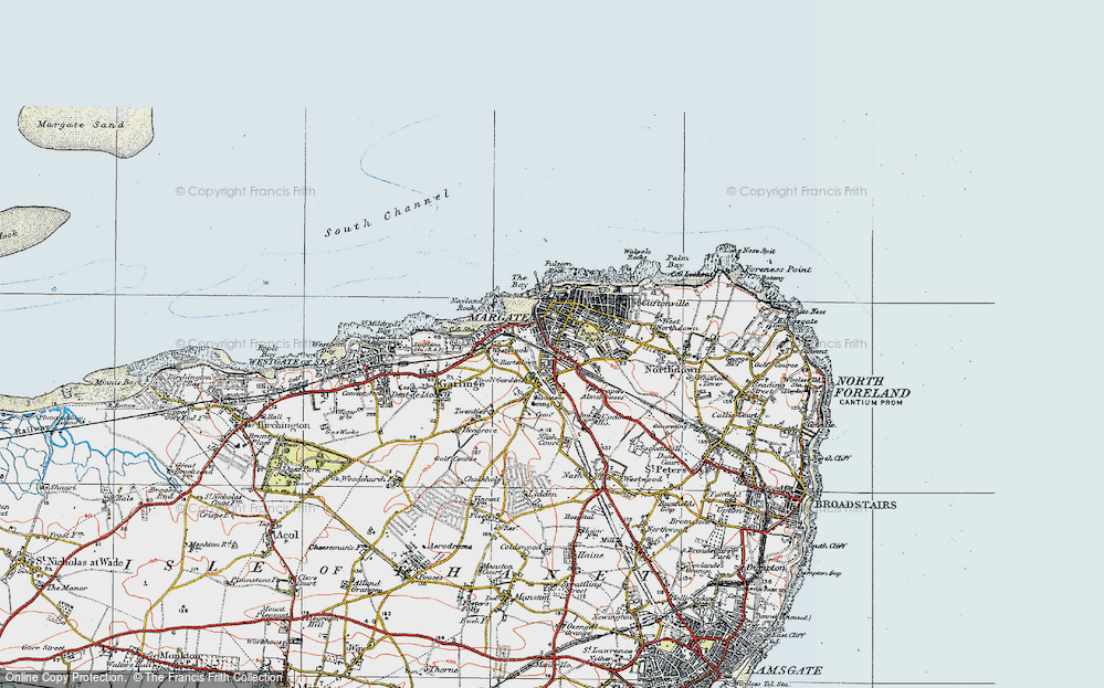 Historic Ordnance Survey Map of Margate, 1920