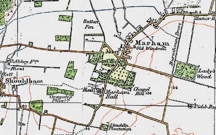 Old map of Marham in 1921