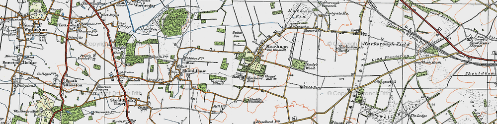 Old map of Marham in 1921