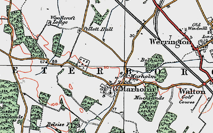 Old map of Marholm in 1922