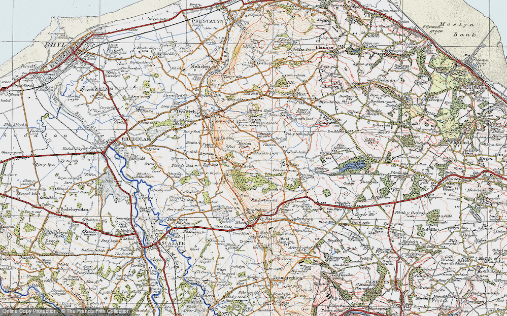 Old Map of Marian Cwm, 1922 in 1922