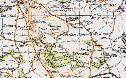 Old map of Marian Cwm in 1922