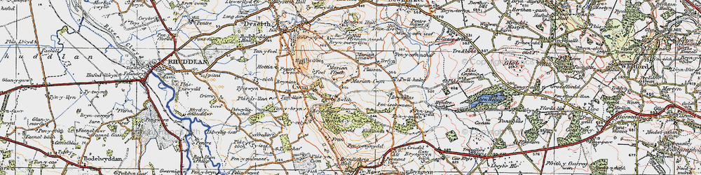 Old map of Marian Cwm in 1922