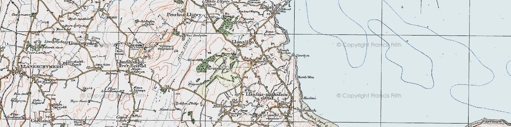 Old map of Marian-glas in 1922