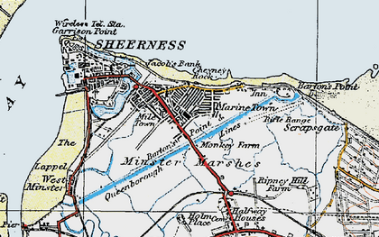Old map of Marine Town in 1921