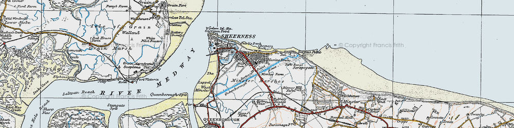 Old map of Marine Town in 1921