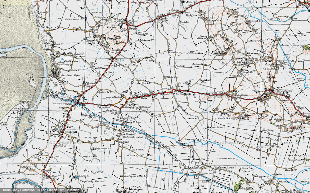 Old Map of Mark Causeway, 1919 in 1919