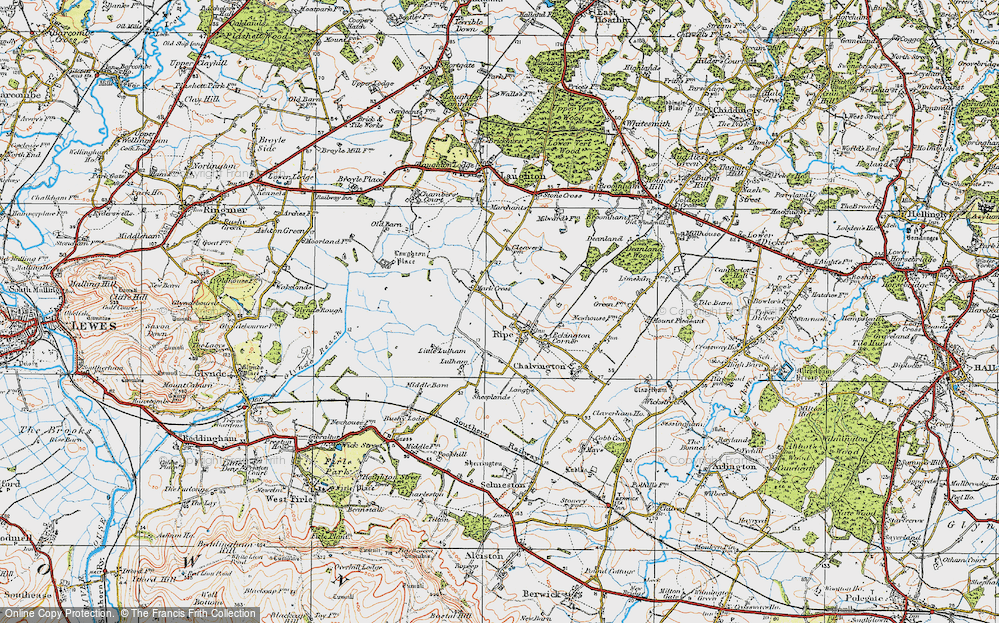Old Map of Mark Cross, 1920 in 1920