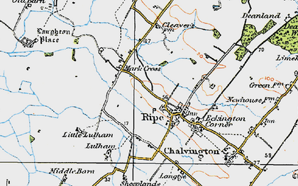 Old map of Mark Cross in 1920