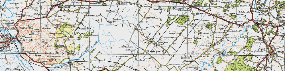 Old map of Mark Cross in 1920