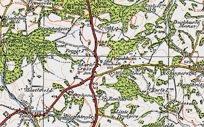 Old map of Mark Cross in 1920