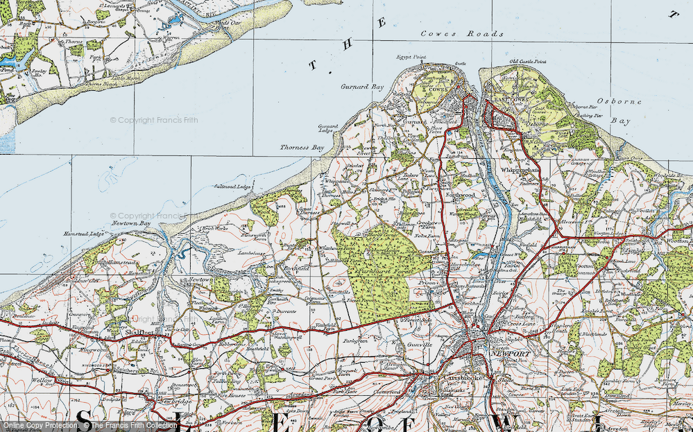 Old Map of Historic Map covering Parkhurst Forest in 1919