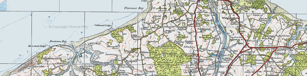 Old map of Parkhurst Forest in 1919