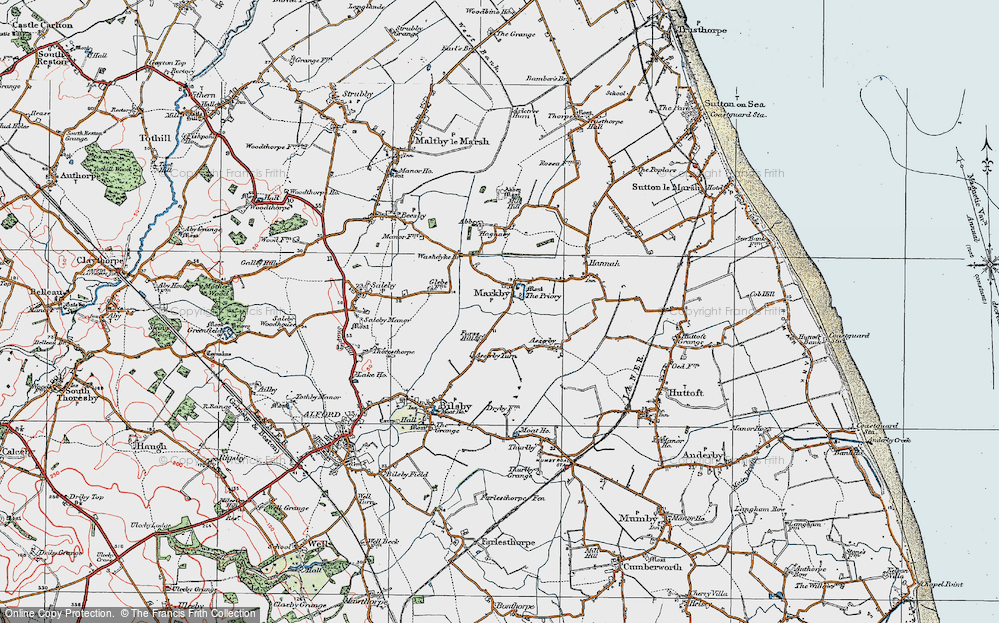 Old Map of Markby, 1923 in 1923