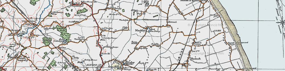 Old map of Markby in 1923