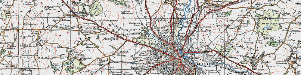 Old map of Markeaton in 1921