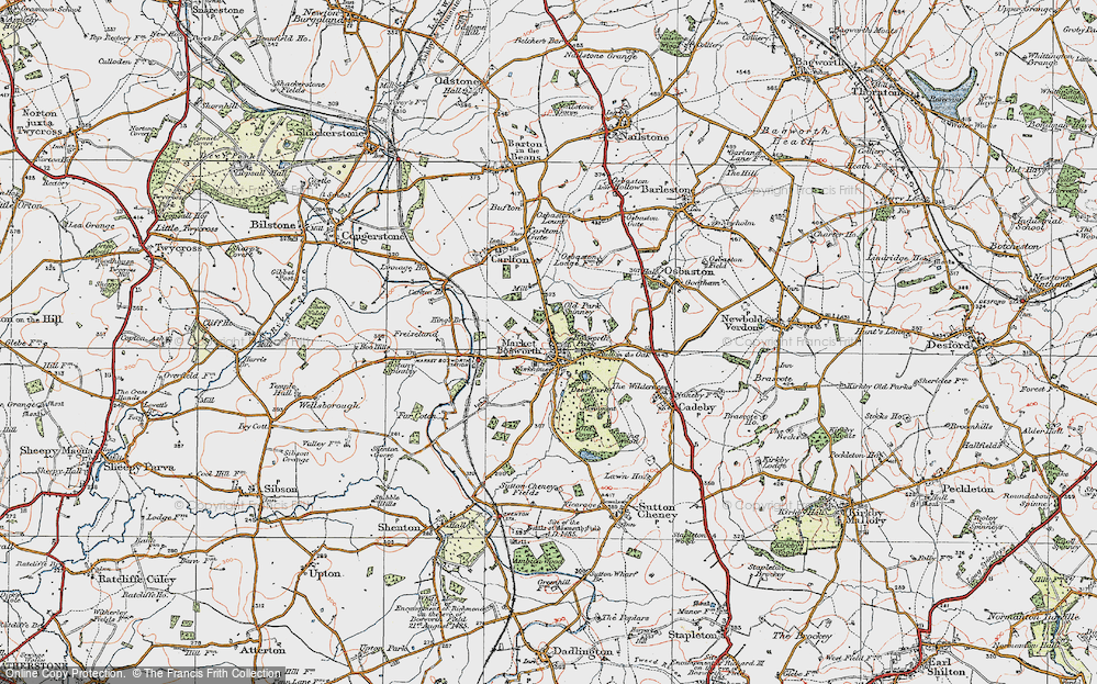 Old Map of Market Bosworth, 1921 in 1921