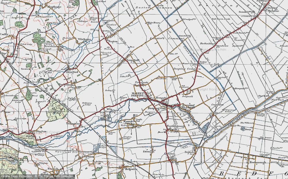 Old Map of Market Deeping, 1922 in 1922