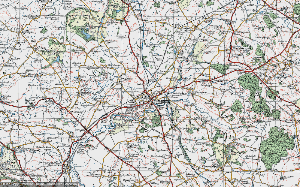 Old Map of Market Drayton, 1921 in 1921