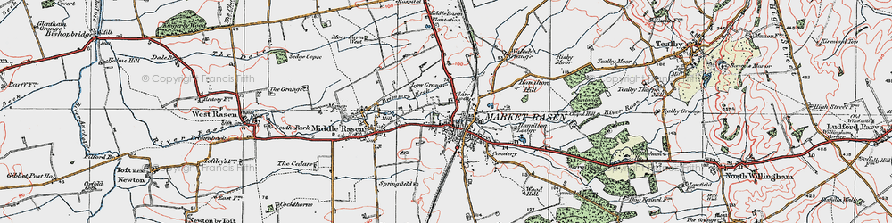 Old map of Market Rasen in 1923