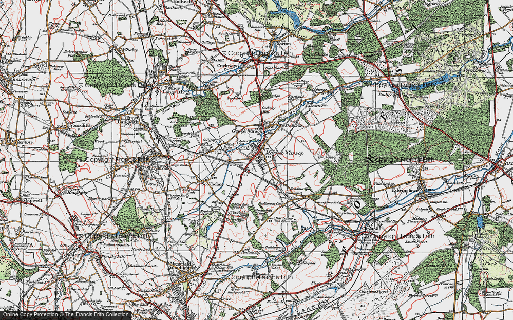 Old Map of Market Warsop, 1923 in 1923