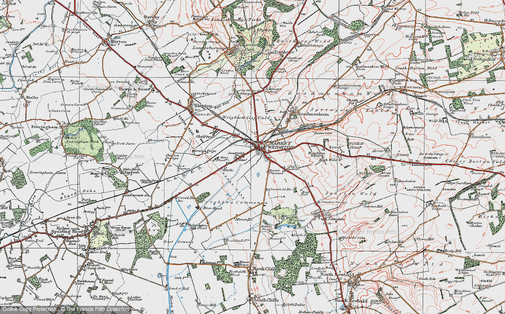 Old Map of Market Weighton, 1924 in 1924