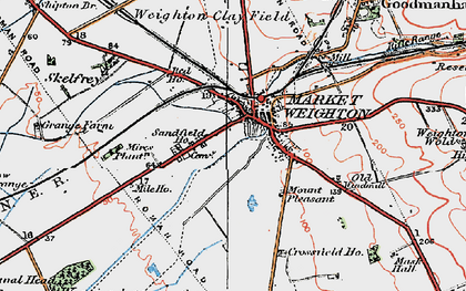 Old map of Market Weighton in 1924