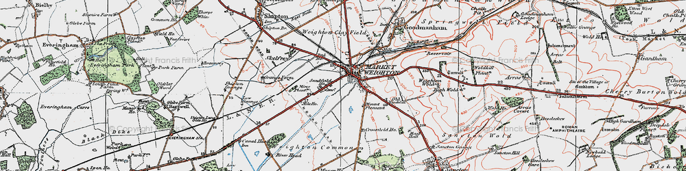 Old map of Market Weighton in 1924