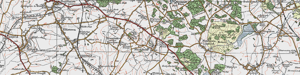 Old map of Markfield in 1921
