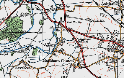 Old map of Markham Moor in 1923