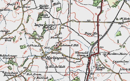Old map of Markington in 1925