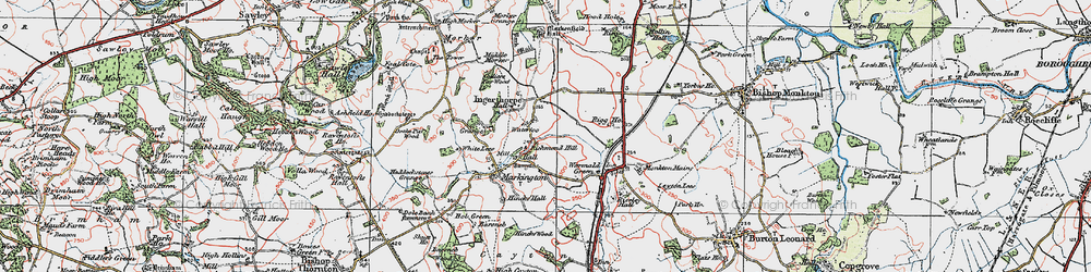 Old map of Barsneb in 1925