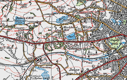 Old map of Markland Hill in 1924