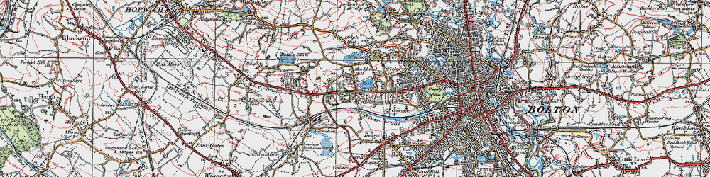 Old map of Markland Hill in 1924