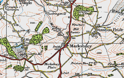 Old map of Marksbury in 1919