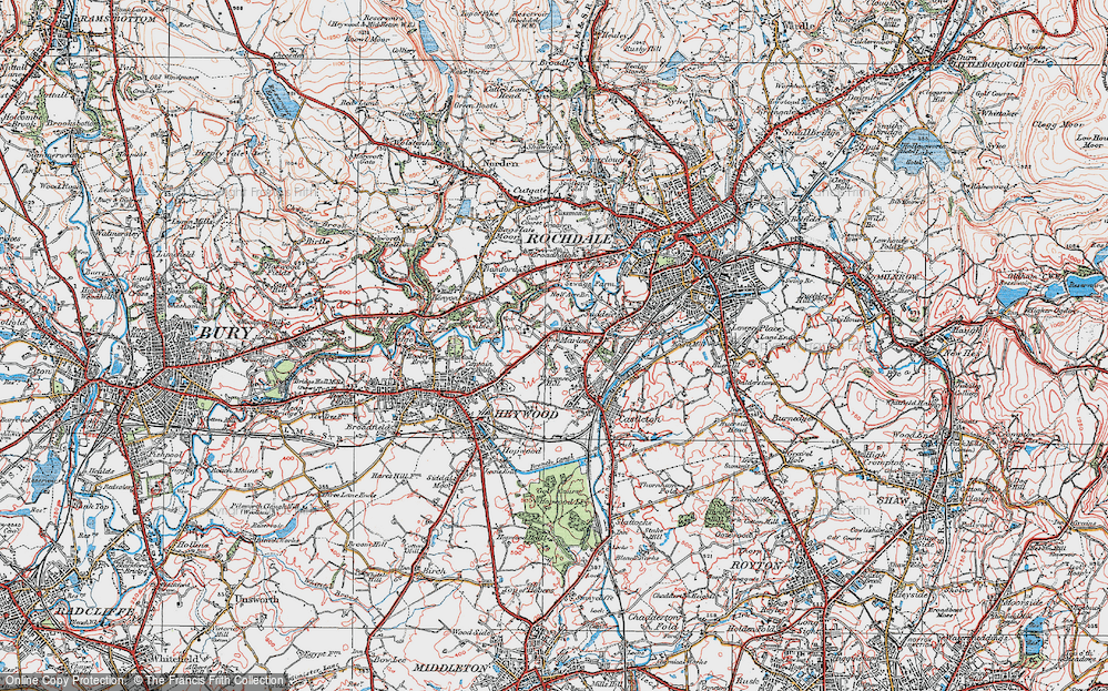 Old Map of Marland, 1924 in 1924