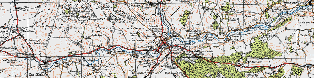 Old map of Marlborough in 1919