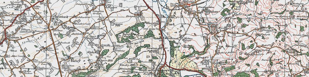 Old map of Marlbrook in 1920