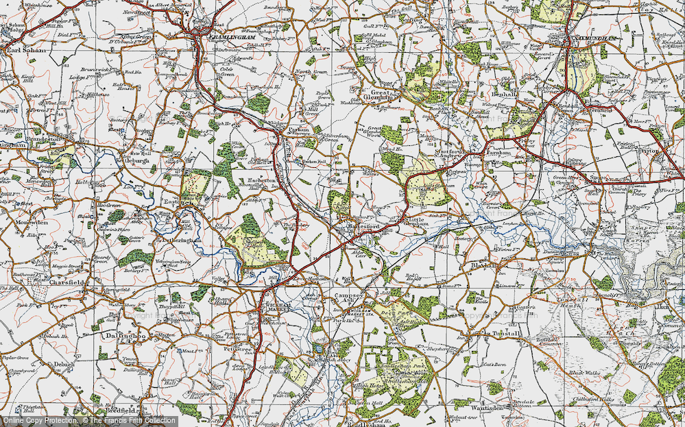 Old Map of Marlesford, 1921 in 1921