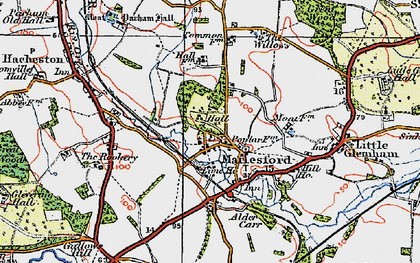 Old map of Marlesford in 1921