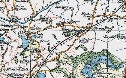 Old map of Marley Green in 1921