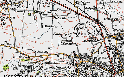 Old map of Marley Pots in 1925