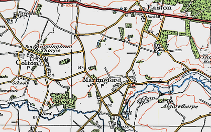Old map of Marlingford in 1922