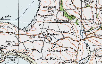 Old map of Albion Sands in 1922