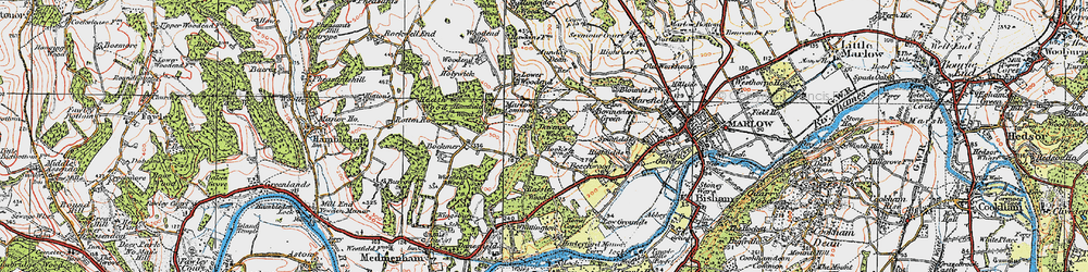 Old map of Marlow Common in 1919