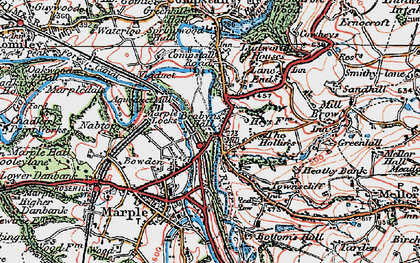 Old map of Marple Bridge in 1923