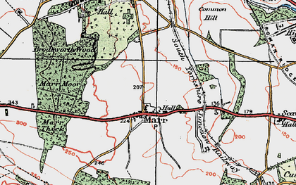 Old map of Melton Wood in 1923