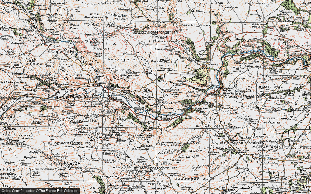 Old Map of Marrick, 1925 in 1925