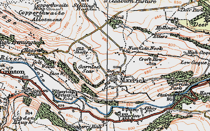 Old map of Ellerton Abbey in 1925