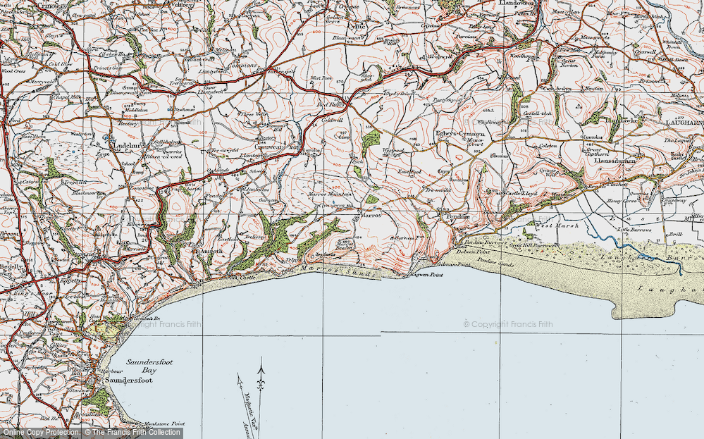 Old Map of Marros, 1922 in 1922